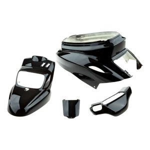 Kit carénage noir brillant MBK Booster / Yamaha BW'S 2004 (4 pièces)